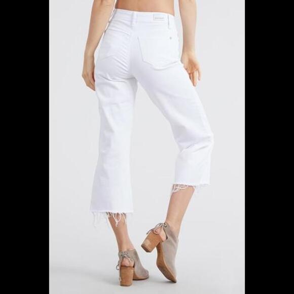 Judy Blue White Cropped Raw Hem Jeans- Size 9 - Picture 3 of 3